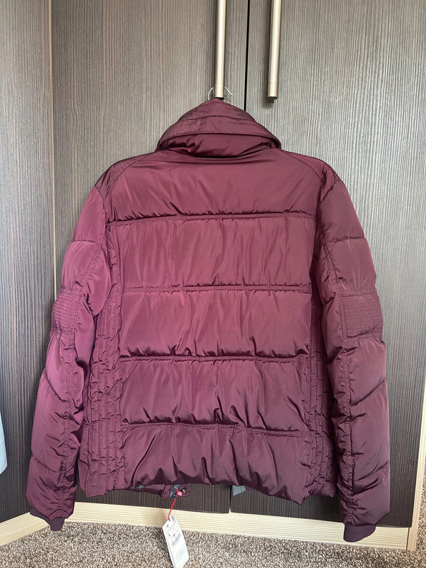 Burgundy puffer jacket