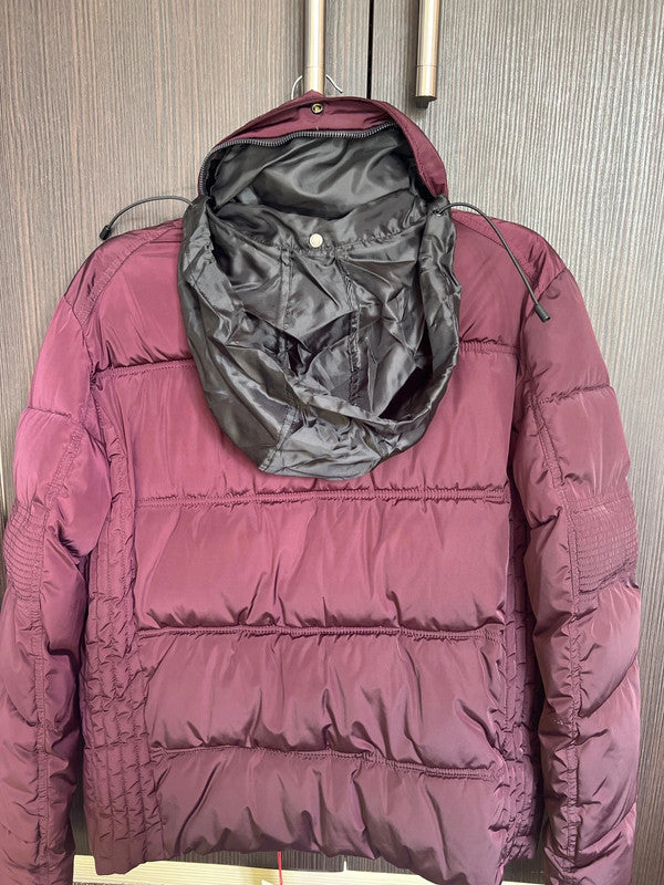 Burgundy puffer jacket